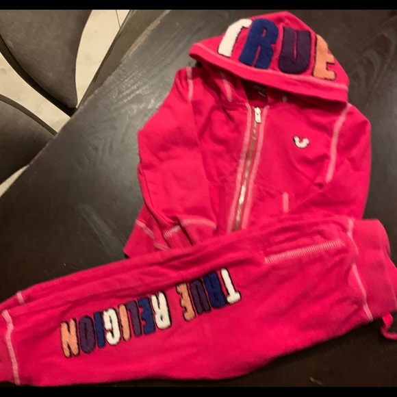 true religion sweat suit set